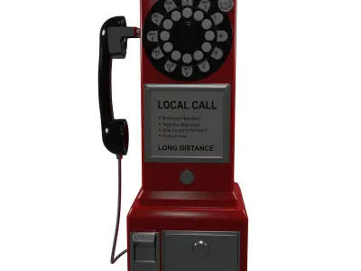 Vintage Dial Pay Phone Low-poly 3D model Low-poly 3D model