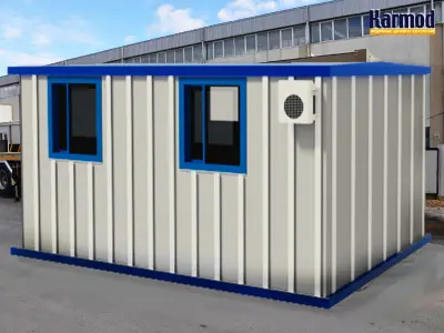 Chalets storage shed with door Low-poly 3D model