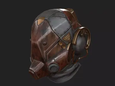  Scifi helmet Low-poly 3D model