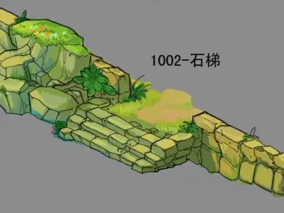 City - Stone Ladder 3D model