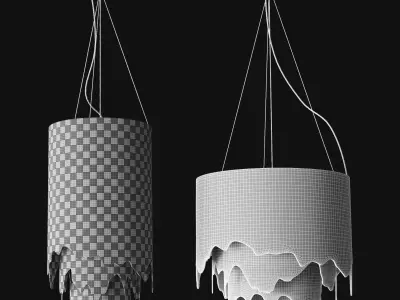 light-02 pendant light with waterfall hanging from it 3D model