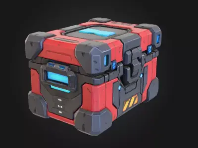 Tech Supply Crate Low-poly 3D model