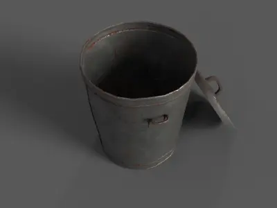low poly trash can Low-poly 3D model