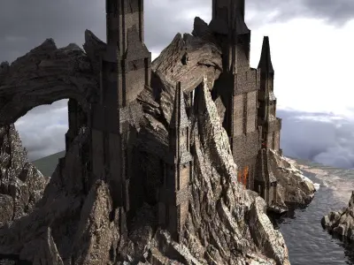 Castle Vlad Ocean Walls Kit bash 3D model