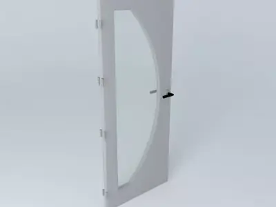 3D door curved glass Free 3D model