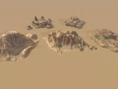 Background Landscapes Desert Sand  Low-poly 3D model