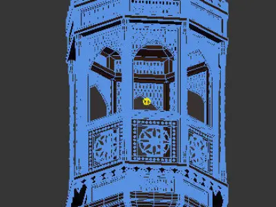 Lantern moroccan hanging on wall 3D model