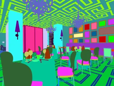 Business Restaurant - Coffee - Banquet  215 3D model