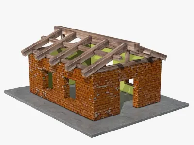 House under Construction Low-poly 3D model