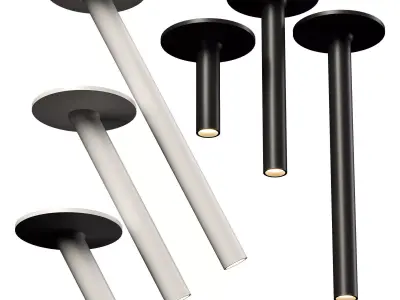 Modern LED tube spotlight Low-poly 3D model