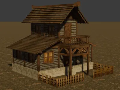 Low Poly Medieval Village House Pack for Game Developers Low-poly 3D model
