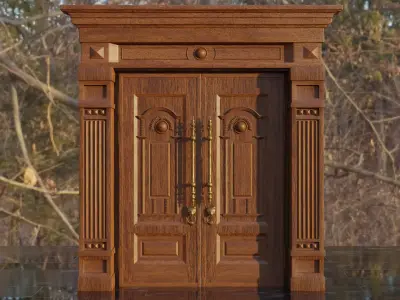 THE Door wooden in woods 3D model