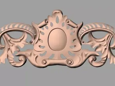 European style flower 3D relief STL Model for cnc engraving E086 3D model