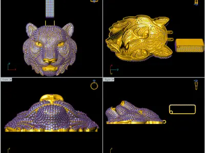 Tiger Head Pendant 3D print model