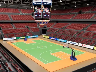 Basketball Arena Stadium Interior Low-poly 3D model