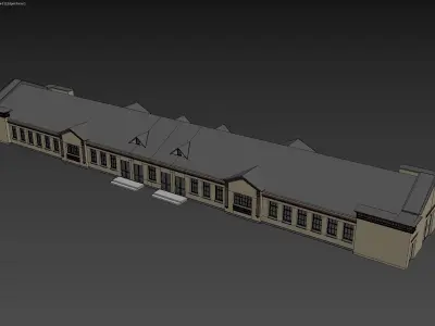 Industrial Warehouse 3D Model with Office Space 3D model