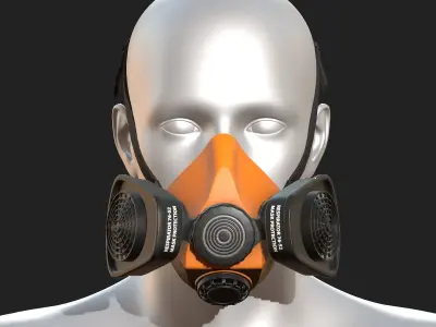 Gas mask helmet 3d model military combat fantasy  Low-poly 3D model