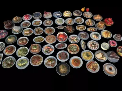 Food Pack Low-poly 3D model