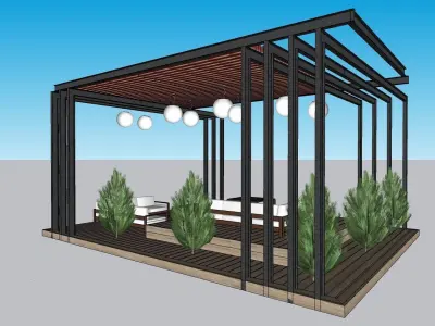 roof top pargola sketchup model 3D model