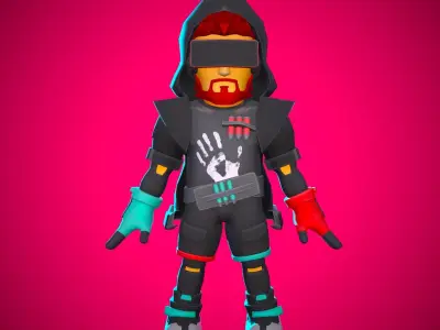 Stylized Sci-fi Character Low-poly 3D model