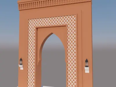 Traditional Moroccan Door Marrakech City 3D model