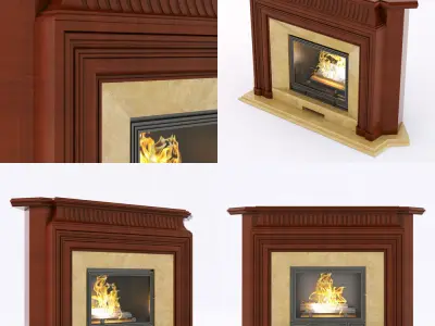  wood corner fireplace 3D model