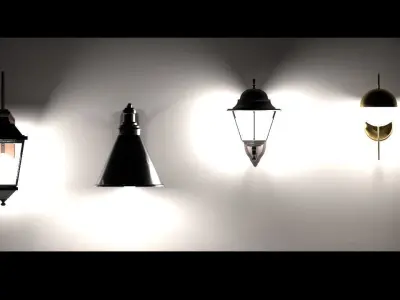 Wall Lamps Free low-poly 3D model