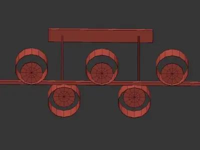 TRIAL four light pendant in copper 3D model