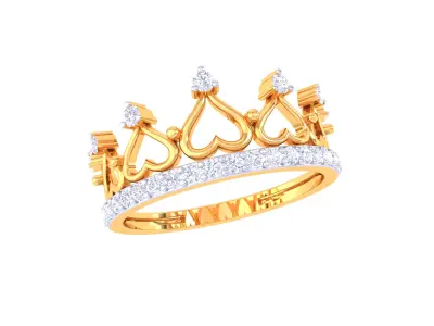  Women Crown Ring MTL 3dm STL OBJ FBX Details 3D print model purchase