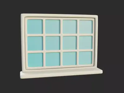 Cartoon Window 28a 3D model