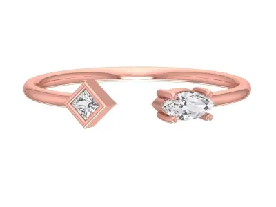 Women Open End Light Weight Band Ring 3D print model purchase