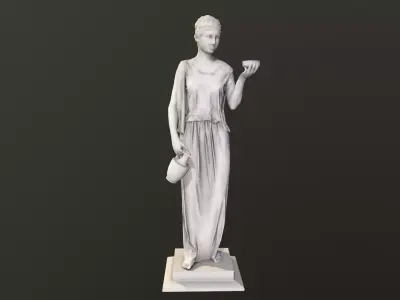 Statue Sculpture of Ancient Greece Low-poly 3D model