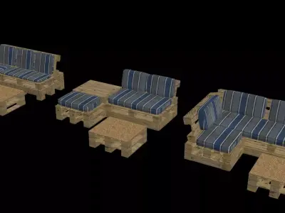 pallet sofas 3D model