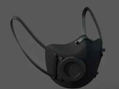 Gas mask protection futuristic fantasy isolated  Low-poly 3D model