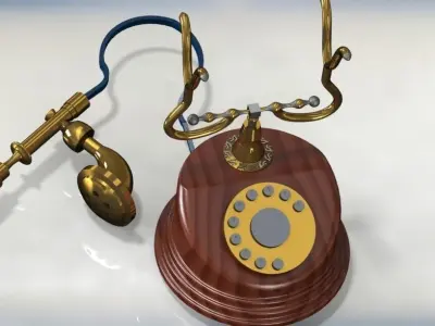 Old telephone Free 3D model