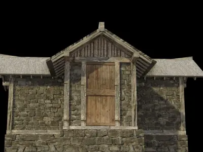 medieval house low poly old city house Low-poly 3D model
