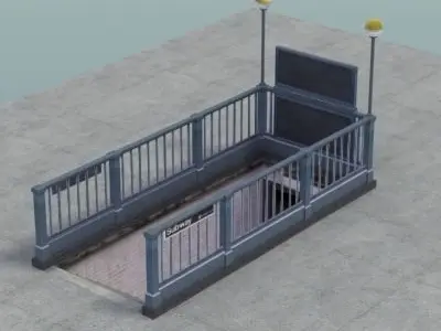 Subway Stairs Entrance 3D model