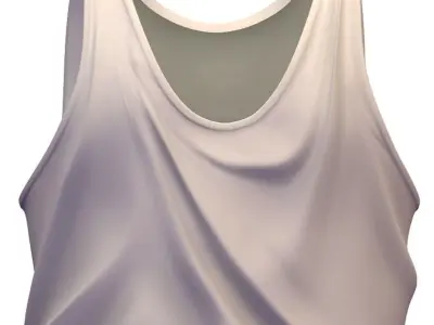 Cartoon High Poly Subdivision White T-shirt 3D Model Low-poly 3D model