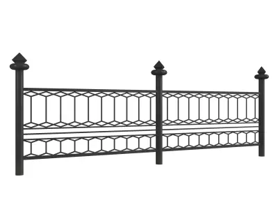 Set of metal fences 3D model