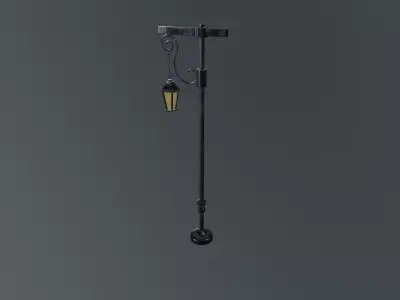 street lamp Low-poly 3D model 11
