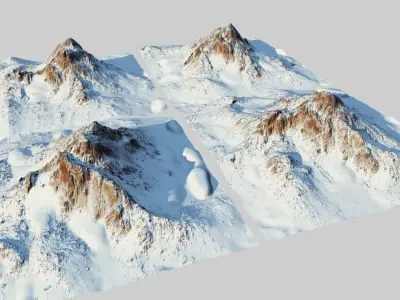 Snow mountain Pack Low-poly 3D model