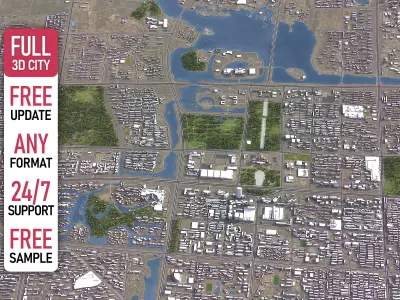 Yinchuan - 3D City Model Low-poly 3D model