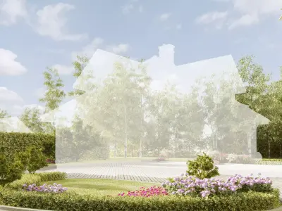 Exterior Scene Residential House 001 3D model