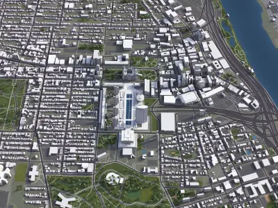 Albany - City 3D Model1 Low-poly 3D model