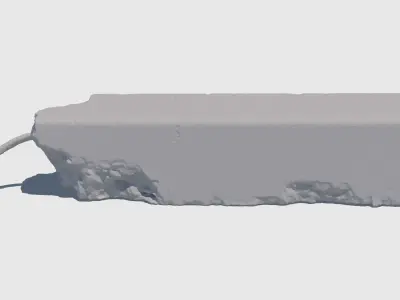 Cracked Yellow Curb -3D Scan 3D model