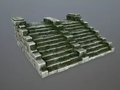 stairs 01 Low-poly 3D model