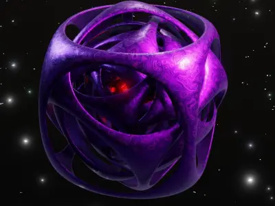 Abstract Cubic Animation Purple 3D model