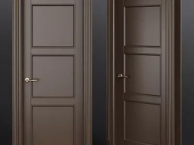 Interior Doors low poly 3d model Low-poly 3D model get
