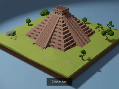 Landmarks Low-poly 3D model great wall of china 3D Model Pack
