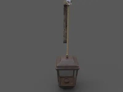 Old metal street lamp 3D model